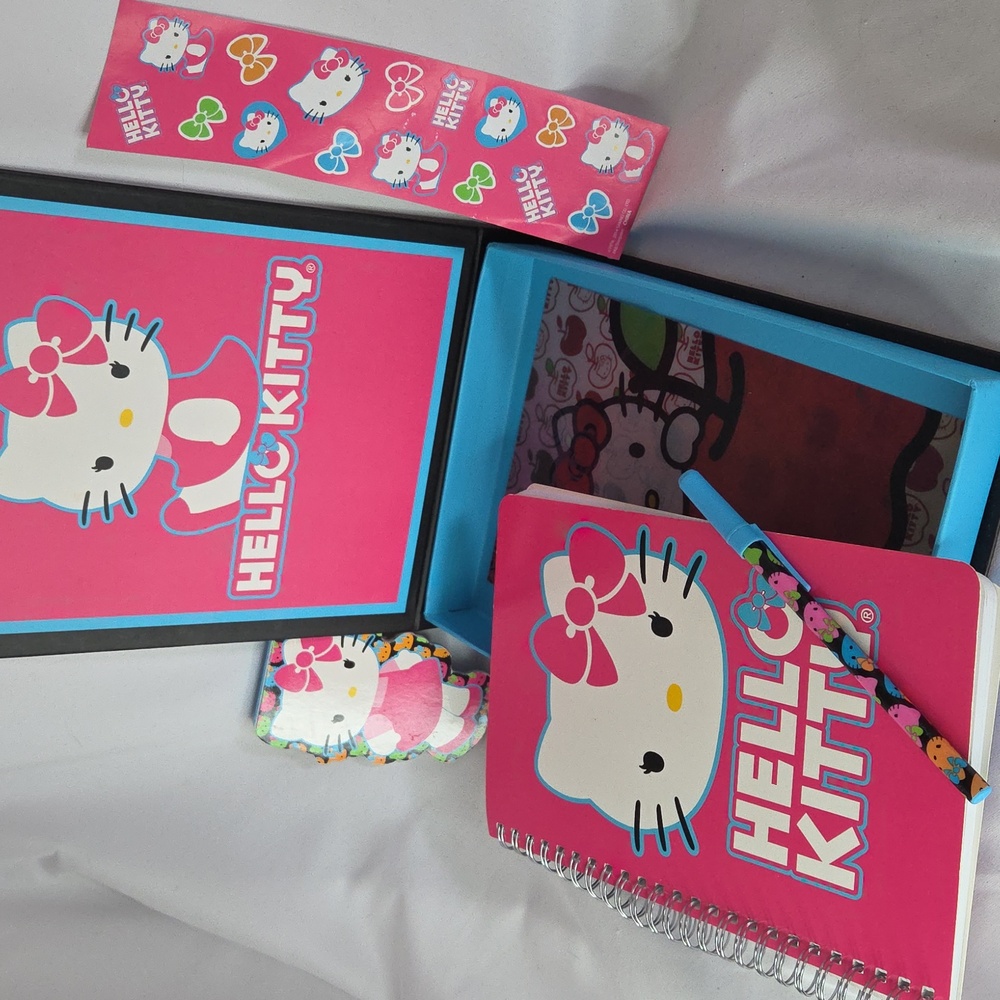 Hello Kitty Stationery Good Used Condition 2014 Stickers Pen Note Paper Box